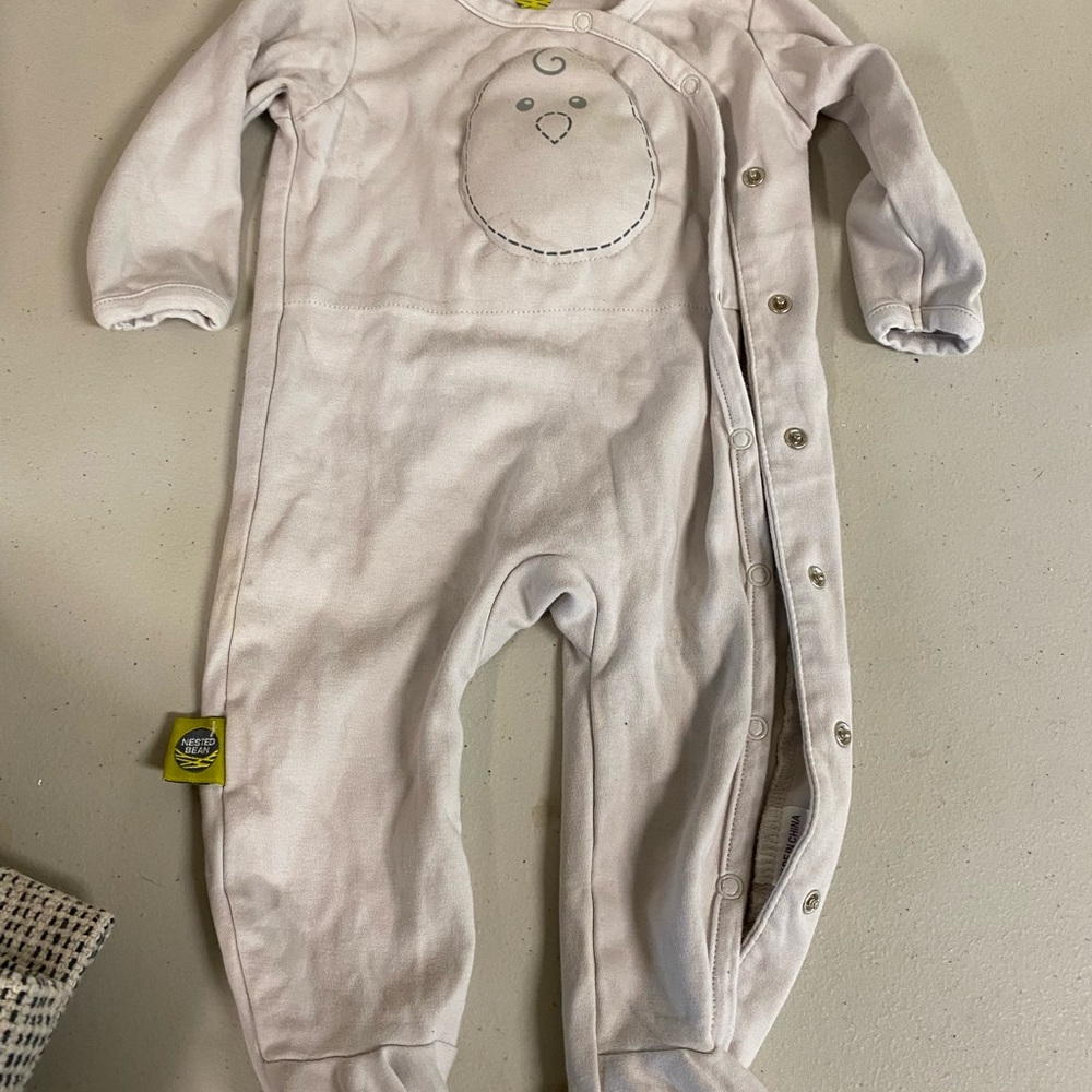 Nested Bean Soft White Baby Footie